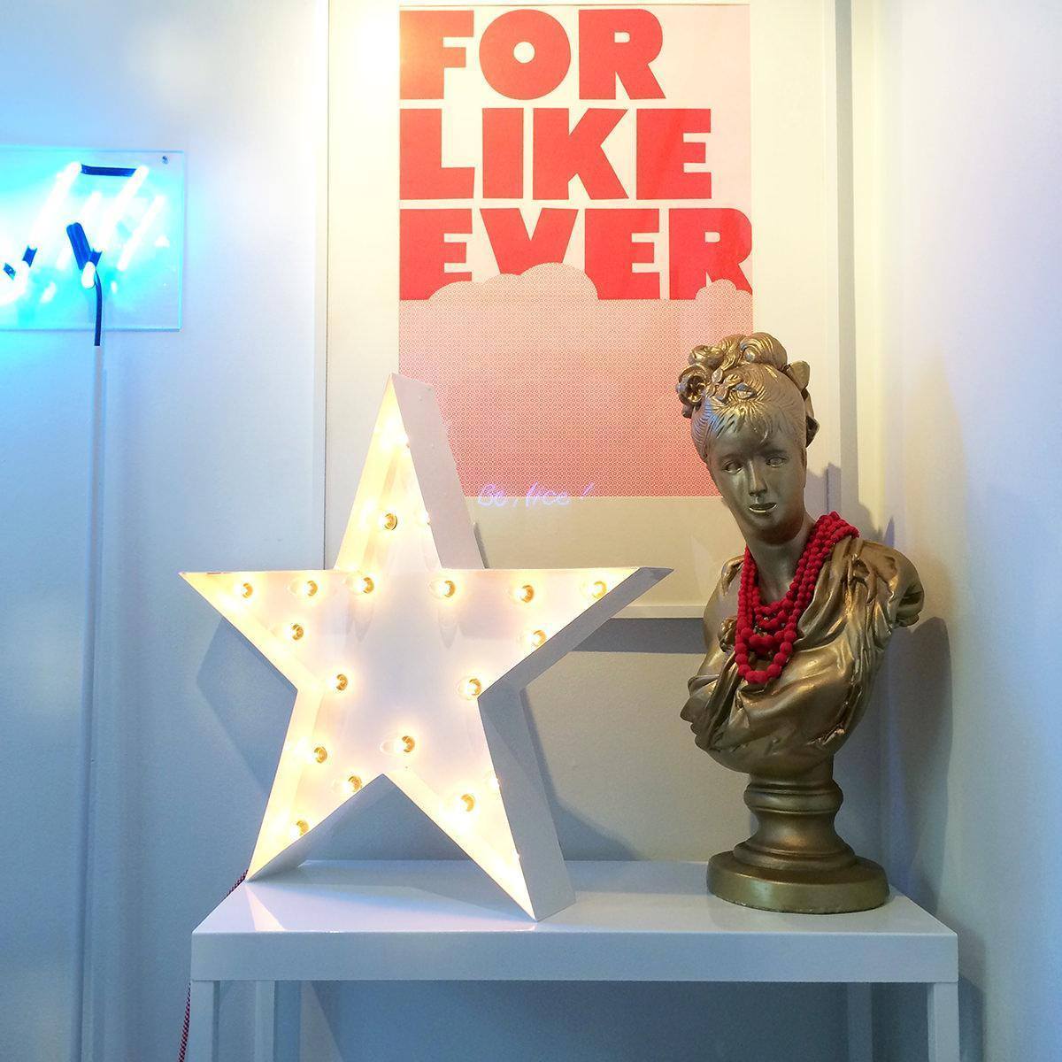 24” Star Vintage Marquee Lights Sign (White Gloss) - Buy Marquee Lights ...