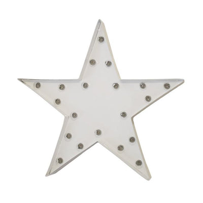 Marquee Symbol Lights - 24" Star Vintage Marquee Lights Sign (White Gloss)