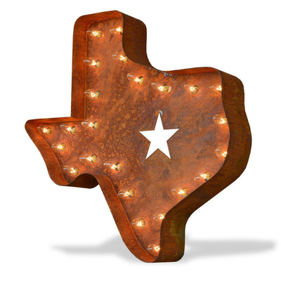 Marquee Symbol Lights - 24" Texas Vintage Marquee Lights Sign (Rustic)