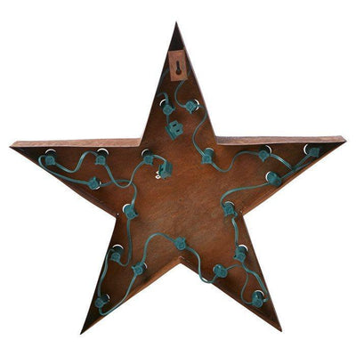 Marquee Symbol Lights - 36” Large Star Vintage Marquee Sign With Lights (Rustic)