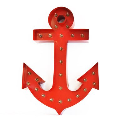 Marquee Symbol Lights - Anchor Vintage Marquee Lights Sign (Red Finish)
