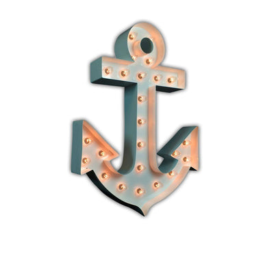 Marquee Symbol Lights - Anchor Vintage Marquee Lights Sign (White Gloss)