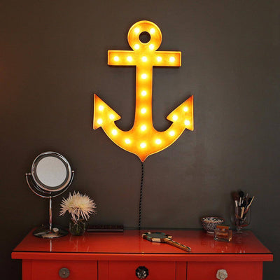 Marquee Symbol Lights - Anchor Vintage Marquee Sign With Lights (Rustic)