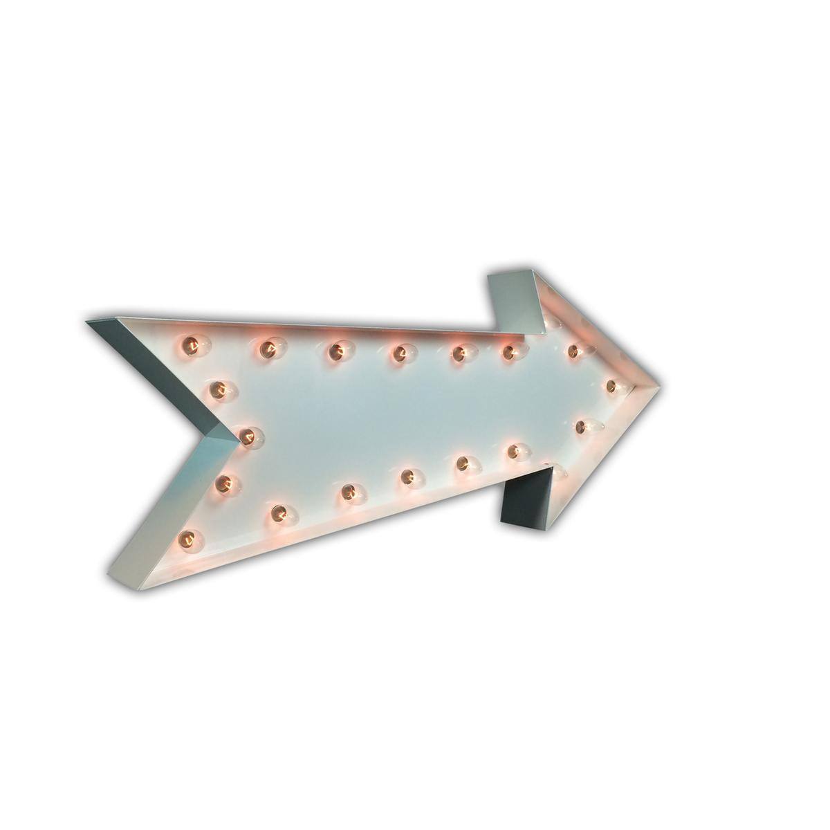 Marquee Symbol Lights - Arrow Vintage Marquee Lights Sign (White Gloss)