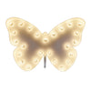 Marquee Symbol Lights - Butterfly Vintage Marquee Lights Sign (White Finish)