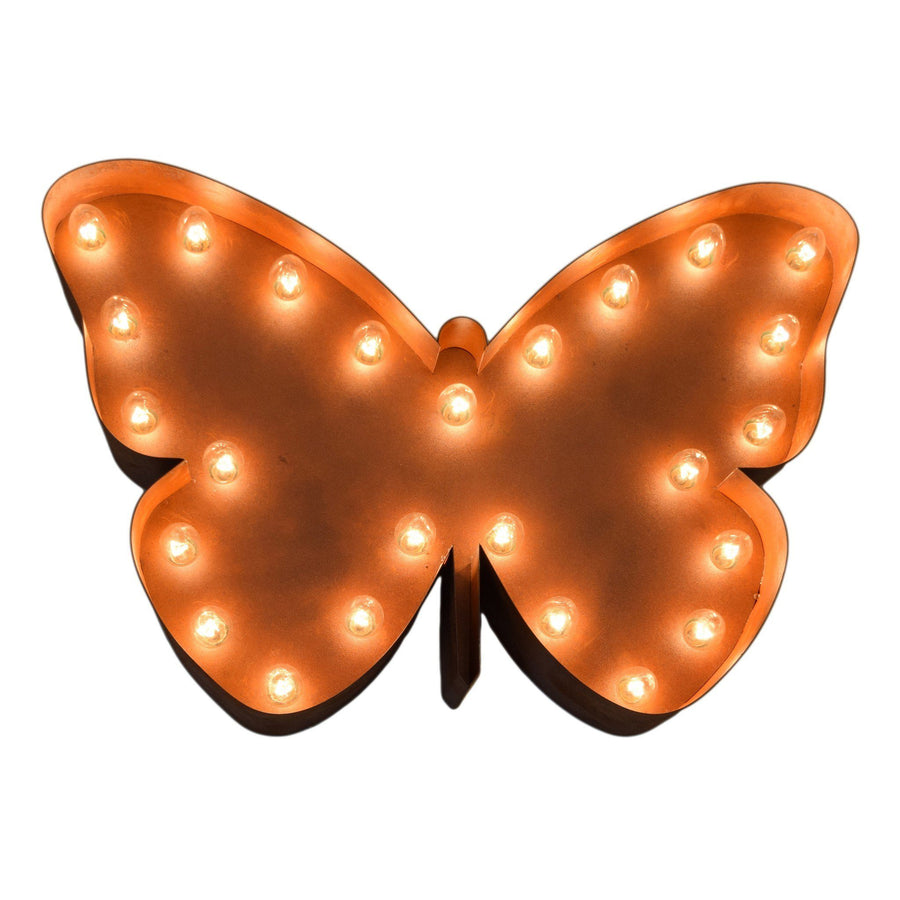 Marquee Symbol Lights - Butterfly Vintage Marquee Sign With Lights (Rustic)