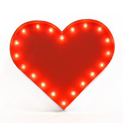 Marquee Symbol Lights - Heart Vintage Marquee Lights Sign (Red Finish)