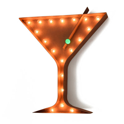 Marquee Symbol Lights - Martini Vintage Marquee Lights Sign (Rustic)