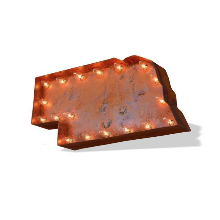 Nebraska Vintage Marquee Lights Sign (Rustic)