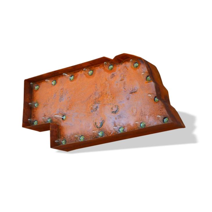 Nebraska Vintage Marquee Lights Sign (Rustic)