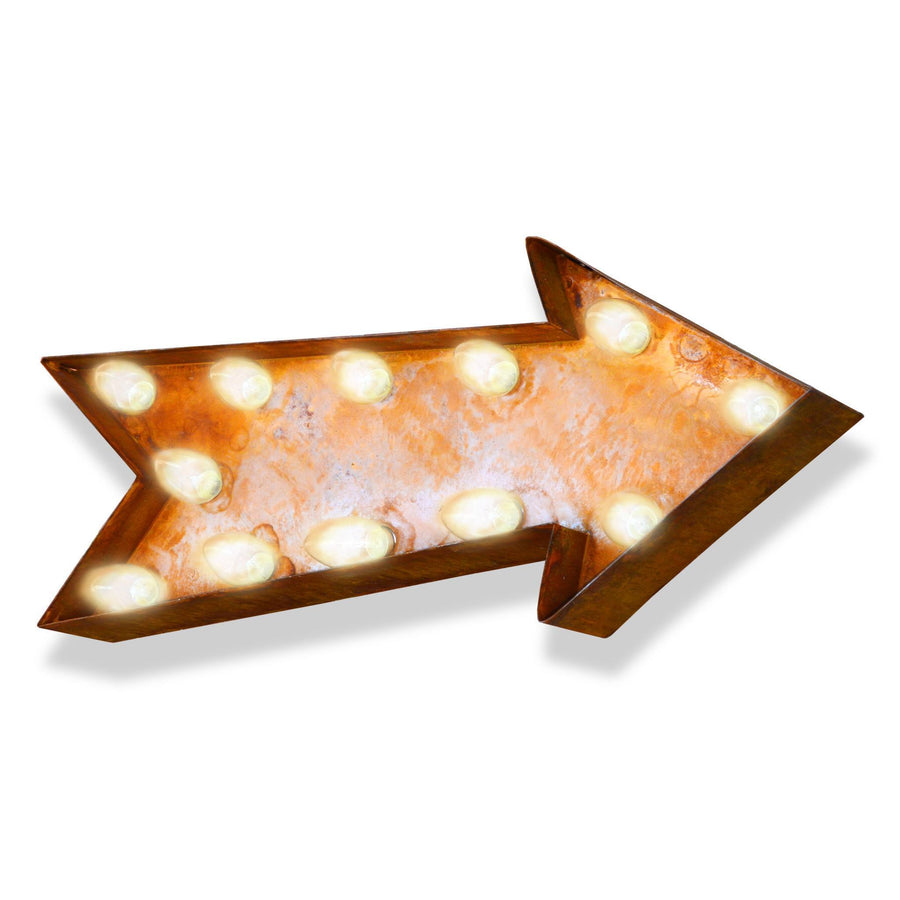 Marquee Symbol Lights - Small Arrow Vintage Marquee Sign With Lights (Rustic)