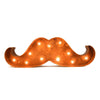 Marquee Symbol Lights - Small Mustache Vintage Marquee Sign With Lights (Rustic)