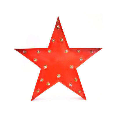 Marquee Symbol Lights - Star Vintage Marquee Lights Sign (Red Finish)